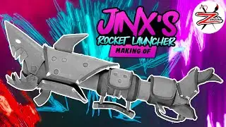 Crafting Jinx's Rocket Launcher Prop with Moving Jaw and LED 🔥