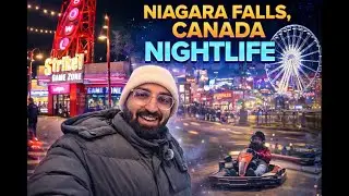 Go-karting at -15°C was a bad idea 😭 Our hands froze but Niagara nightlife was lit 🔥🇨🇦