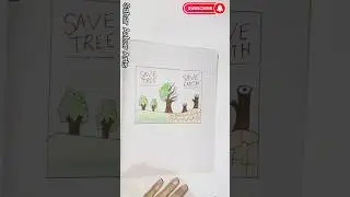 Stop cutting Tree 🌴 Drawing #shorts #youtubeshorts #trending #art