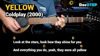 Yellow - Coldplay (Easy Guitar Chords Tutorial with Lyrics)