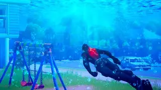 Exploring Fortnite Locations Underwater... (Underwater Gameplay)