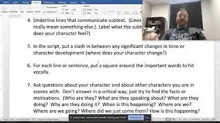 Theatre 1 - 4th 6 weeks - Class 1 - Script Analysis