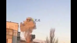 Footage of multiple explosions at the Russian controlled Belbek Airbase in Crimea after a Ukrainian