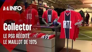 Le PSG r&eacute;&eacute;dite le maillot sigl&eacute; RTL de 1975