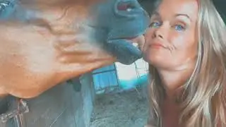 Horse kisses!