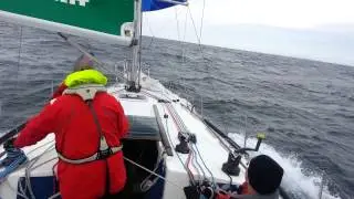 Sailing Fast Downwind with Kite Up, Round Ireland Yacht Race 2014