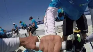 2016: Juin. Audi Settimana delle Bocche Port Cervo 52SS / Envoi de spi vu de la colonne arri&egrave;re