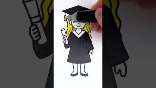 💕 Barbie Graduation Girl 🎓 DIY Easy Glitter Art✨ #glitter #cute #girl #coloring #shorts #kids