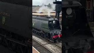 34092 &lsquo;City of Wells&rsquo; departing Ramsbottom Station #trains #trainspotting #steam #heritage #shorts