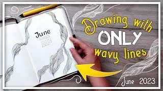 June 2023 Bullet Journal | Full monthly set up | Wavy abstract theme Black & White