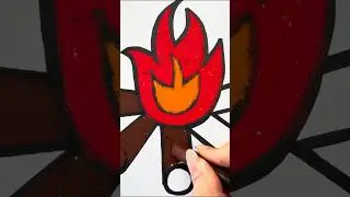 How to Draw a Campfire Scenery Drawing | Easy Drawing for Kids