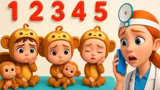 Five Little Monkeys Jumping on the Bed | english rhymes for babies | learning videos for toddlers