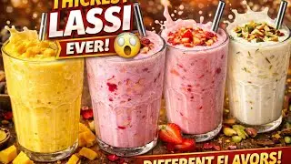 Thickest Lassi Ever 😱 | Mango, Rose, Strawberry & Kesar Flavours | Indian Food