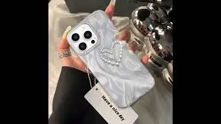 Luxury 3D Love Heart Pearl Phone Case | iPhone 15, 16, 14, 13, 12 Pro Max | Bling Design#phonecases