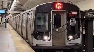 IND Central Park West: R46 & R179 (A) and (C) trains + Amazon Prime Wrap @ 190th Street