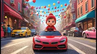 Red Car&rsquo;s New Year City Ride | Kids Holiday Song | City Party Ride