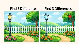 Find 3 Differences 🔍 | Garden Puzzle Challenge 🌳 | Spot the Difference