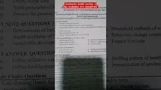 Community health nursing -1 paper/bsc nursing 5th sem  #communityhealthnursing #questionpaper