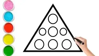 How To Draw Rainbow Triangle For Kids Step by Step |Easy To Draw Triangle | Triangle  Drawing