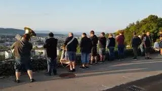 la fanfare l'espérance de Cressier à la diane de la fête Dieux
