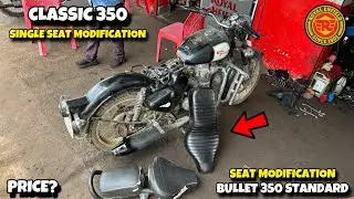 🛠️ Classic 350 Seat Mod! Old Bullet 350 Standard Seat Installed – Retro Look Upgrade | #MxK