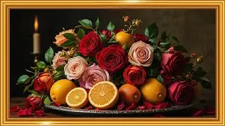 Baroque Floral & Citrus Still Life | Candlelit Museum Art 4K
