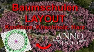 Anno 1800 Baumschule Layout Konfitüre, Kirschholz, Harz | Tutorial
