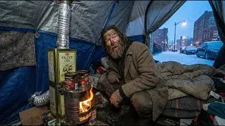 Wie Obdachlose Menschen Ihre Unterkünfte Ohne Gas/Elektrizität Heizen
