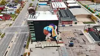 Detroit Mural - Girl with the D Earring by Detroit artist SYDNEY G. JAMES