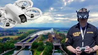 Cinematic Drone Flight at canal lock, “Sluis Born”, The Netherlands
