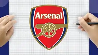 Hur man ritar Arsenal FC logo steg f&ouml;r steg &ndash; tutorial desen pentru &icirc;ncepători