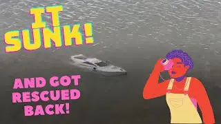 RC BOAT SINKS to the BOTTOM of the LAKE!!! **Rescued back** With ROD and REEL!!
