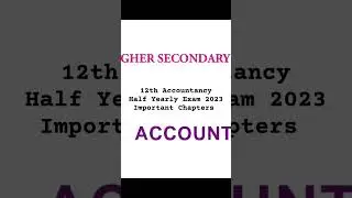12th Accountancy | Half Yearly Exam 2023 |  @AakkamSeventhMindAcademy