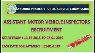 Appsc Assistant Motor Vehicle Inspector Notification 2018