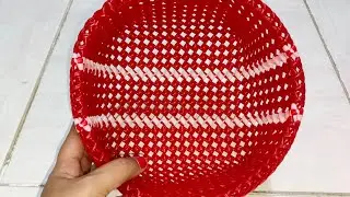 ஏணிப்படி முடிச்சி இல்லாமல் storage basket/ without ladder knot storage basket/Beginners Basket