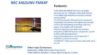 NEC X462UNV-TMX4P 46 in Low Bright Ultra-Narrow 2x2 TileMatrix Sales | Service | Repair | Exchange