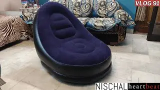 Inflatable Recliner Sofa for Ultimate Relaxation-Dark Blue | NISCHAL heartbeat Vlog Ep- 91