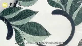 thassos white with green leaf marble mosaic tiles