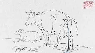 Pissing Cow (1650) &ndash; Paulus Potter Painting Animation | Classic Art Short | Prabir Rupray