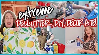 NEW! DECLUTTER, DIY, AND DECORATE WITH ME! & CLEAN TOO!!