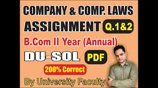 COMPANY AND COMPENSATION LAWS SOL ASSIGNMENT SOLUTION PDF B.Com 2nd Year Annual Q.1&2 | EduTrix |