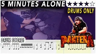 5 Minutes Alone (DRUMS ONLY) - Pantera | DRUM SCORE Sheet Music | #627 DRUMSCRIBE