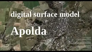 Digitales Oberflächenmodell Apolda mit Orthophotos DOM / 4k 30fps / digital surface model DSM
