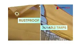 Tarps Now 75% Shade Tan Mesh Tarp with Brass Grommet- Multipurpose Protective Cover Tarpaulin-