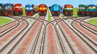 All Realistic Trains Run Backward & Forward At Curve Branches Railroad Tracks |