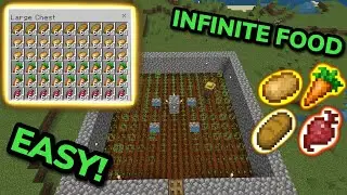 SIMPLE 1.21 FULLY AUTOMATIC CROP FARM TUTORIAL in Minecraft Bedrock (MCPE/Xbox/PS4/Switch/Windows10)