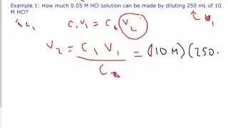 Chem 11: Dilution Calculations_ Solving for Final Volume (V2) of a Diluted Solution_Example 1
