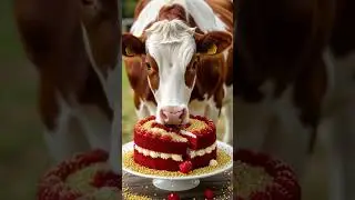 cow eats cake  #asmr #animals #cow #cake