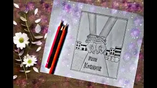 Kashmir day drawing ||Solidarity with Kashmir #5th August black day ||Free Kashmir||