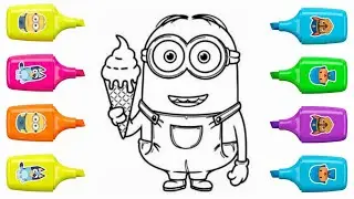Minions Drawing and Coloring Tutorial | Easy Steps 🎨🟡